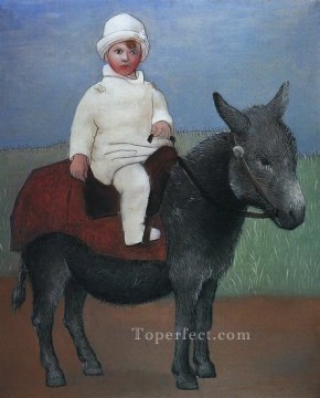 donkey horse man Painting - Paul on a donkey 1923 Pablo Picasso